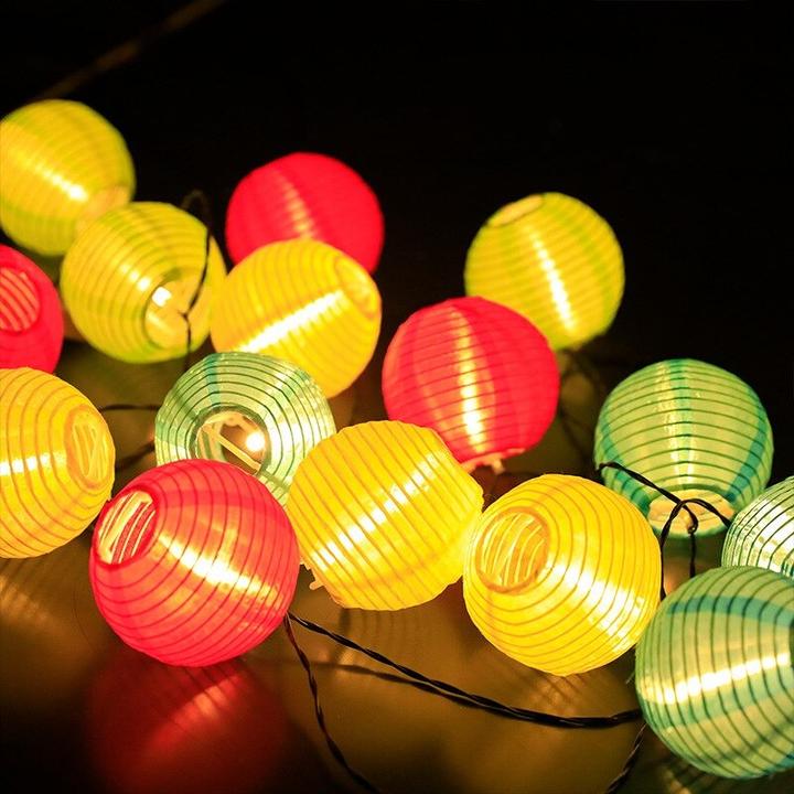 Produktbild Hermex 6.5m Solar Lampion-Lichterkette LED-Lichterkette Leucht-Girlande bunt (6.50 m)