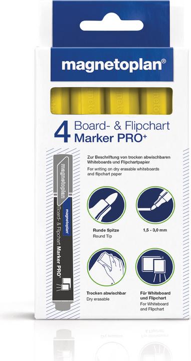Produktbild Magnetoplan Board- und Flipchartmarker (Gelb, 3 mm, 4 x)