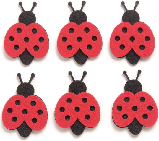 Actual product image Glorex Felt ladybird 6pcs 3,5cm red