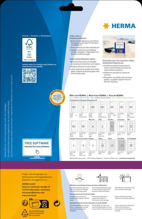 Immagine prodotto HERMA Etichette per dischi ZIP A4