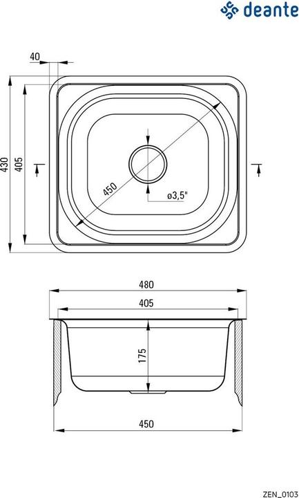 Actual product image Deante Zlewozmywak Doppio (ZEN 0103) (Fitted sink)