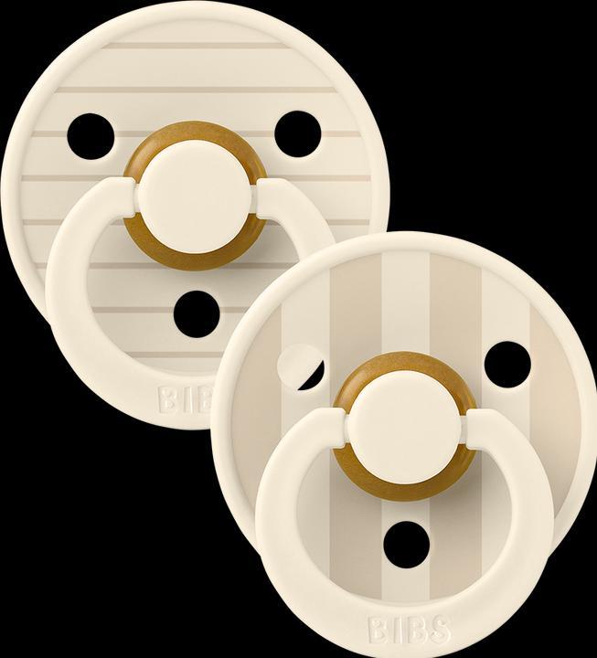Immagine prodotto Bibs Studio Nuggi Colour 2 PACK Latex Round 0-6m Pin Ivory Steel Blue Mix (2 x, fino a 6 M.)
