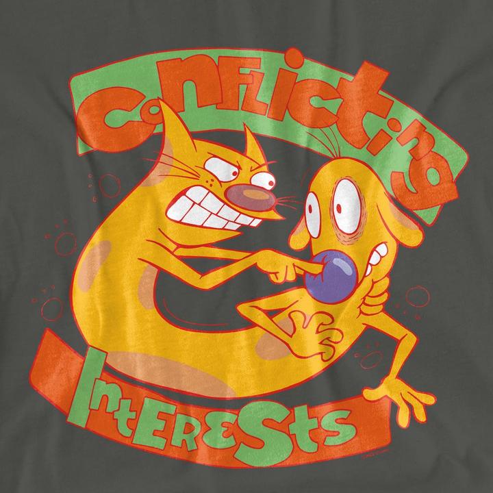 Actual product image CatDog Unisex Adult Conflicting Interests T-Shirt (M)
