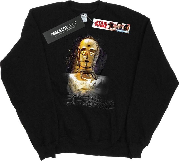 Actual product image Star Wars Mens The Last Jedi C-3PO Brushed Sweatshirt (L)