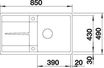 Produktbild Blanco Metra 5 S-F (85 cm, 49 cm)