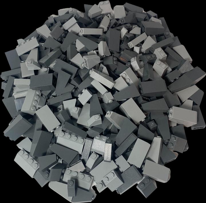 Actual product image LEGO MOC Roof tiles light grey/dark grey mixed - mountain/rock building - NEW! Lot 25x (LEGO Classic)