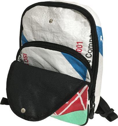 Actual product image Bekos Upcycling - Sling backpack medium from recycled cement bags Elephant