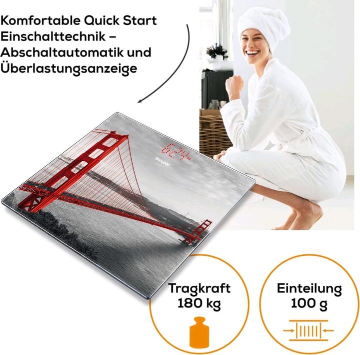 Actual product image Beurer Glass scale GS 215 San Francisco (180 kg)