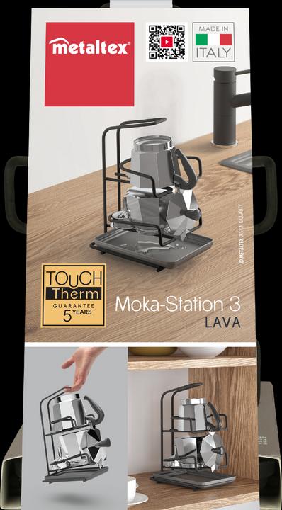 Produktbild Metaltex Abtropfgestell Moka-Station 3 Lava16x12x20 cm