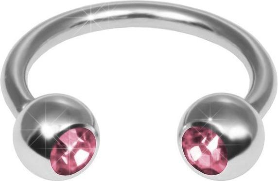 Image du produit Hermex Circular Barbell Piercing Acier inoxydable avec Zirconia - Rose (Acier inoxydable)