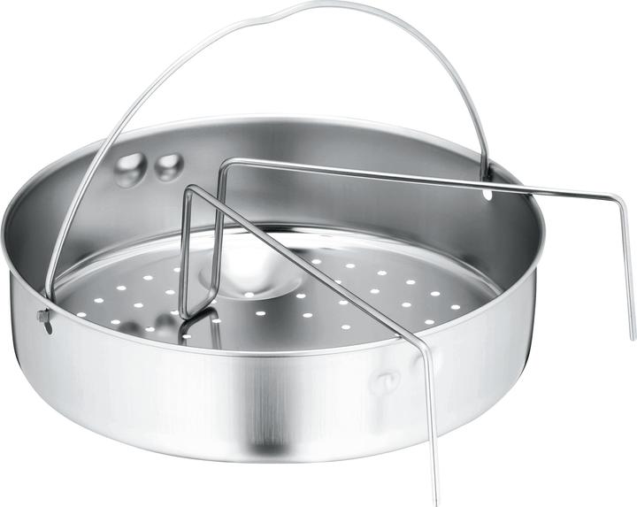 Produktbild WMF Dampeinsatz Set 2tlg Siebeinsatz Einsatzsteg für Schnellkochtopf 3,0-8,5l (22 cm, Metall)