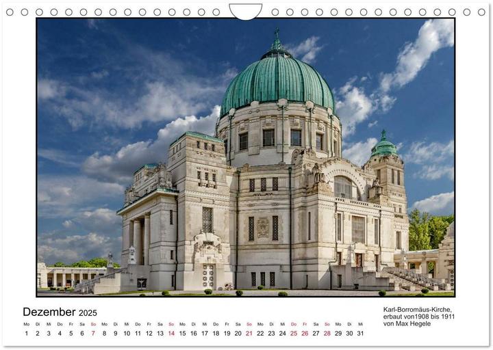 Produktbild Jugendstil-Baukunst in Wien (Wandkalender 2025 DIN A4 quer), Monatskalender (A4)