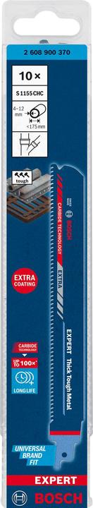 Productafbeelding Bosch Professional Zubehör Expert 'Thick Tough Metal' S 1155 CHC reciprozaagblad, 10 stuks