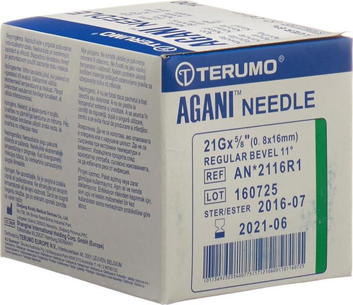 Actual product image Terumo Aga Einmalk 21G 0.8x16mm grue 100