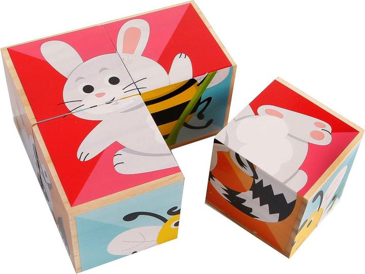 Immagine prodotto Puzzle di costruzioni in legno con animali FSC, 4 pezzi.