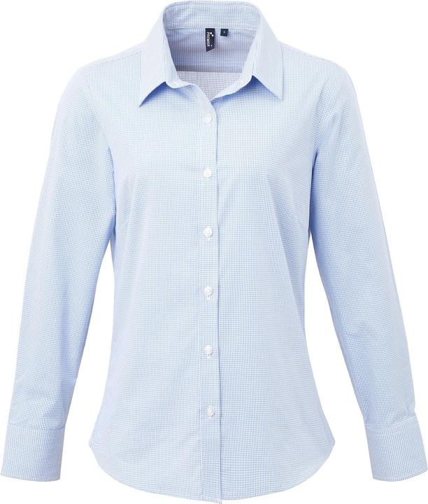 Premier Mikro Karo Langarm Bluse