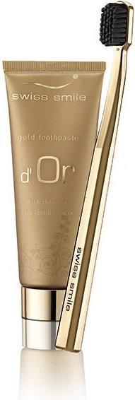 Produktbild Swiss Smile d'Or Gold Zahnpasta & Zahnbürsten Set (75 ml)