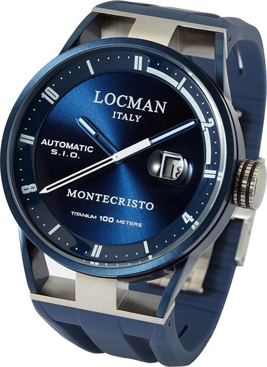 Immagine prodotto Locman Italia Orologio da uomo Montecristo Classic Automatic PVD Blue Ref. 051 (Orologio con pietra preziosa, 44 mm)