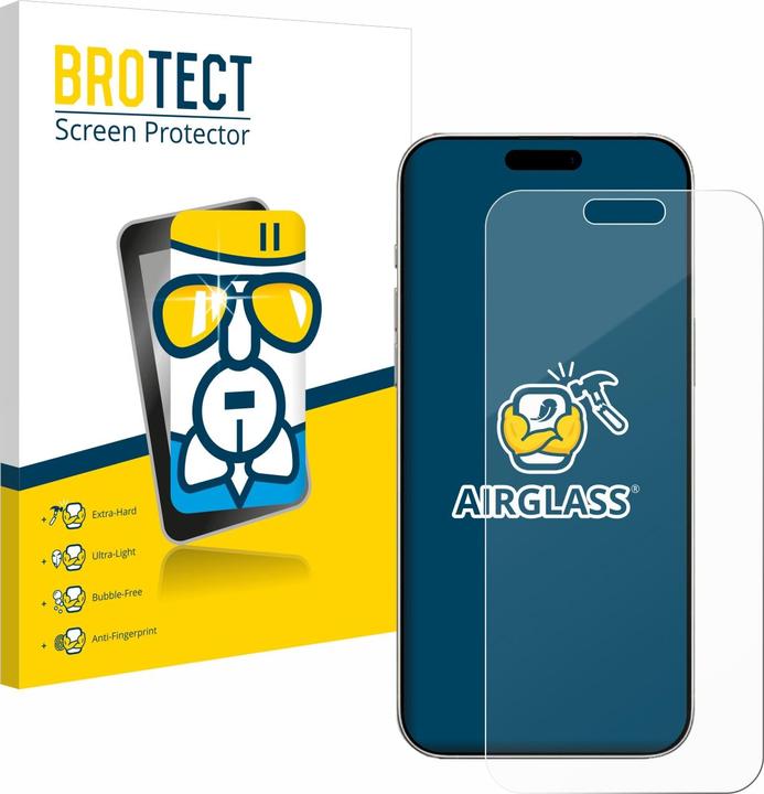 BROTECT Schutzglas Schutzfolie Glas Folie Displayschutz klar (1 Stück, Apple iPhone 16 Pro)