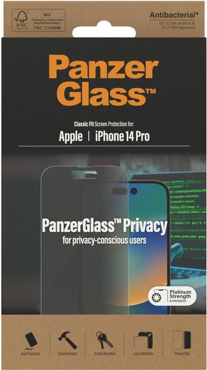 Image du produit PanzerGlass Classic Fit Privacy (1 pièce(s), Apple iPhone 14 Pro)