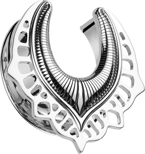 Hollywood Body Jewelry Sattel silber Blumen mit Panzer (Chirurgenstahl 316L, ohne Messing)