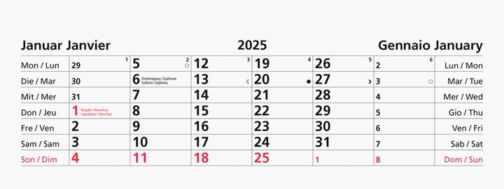 Valeurs nutritives et ingrédients Biella Calendrier à déchirer (24 x 9 cm, Couverture rigide, Allemand, Anglais, Italien, Français)