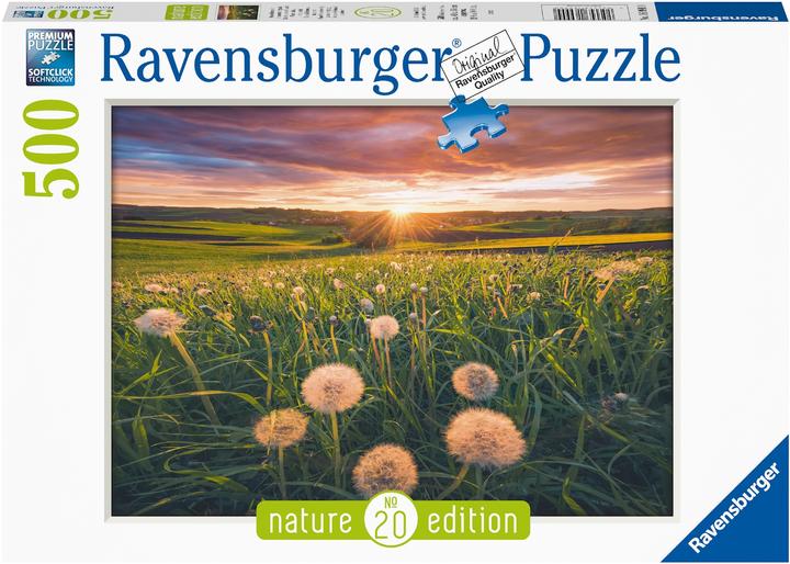 Productafbeelding Ravensburger Puzzel - Paardenbloemen in de zonsondergang - Nature Edition 500 stukjes (500 onderdelen)