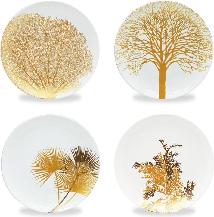 Immagine prodotto Easy Life Set di 4 piatti da dessert Ø 20,5 cm. bianco/oro (4 x, 20.50 cm)