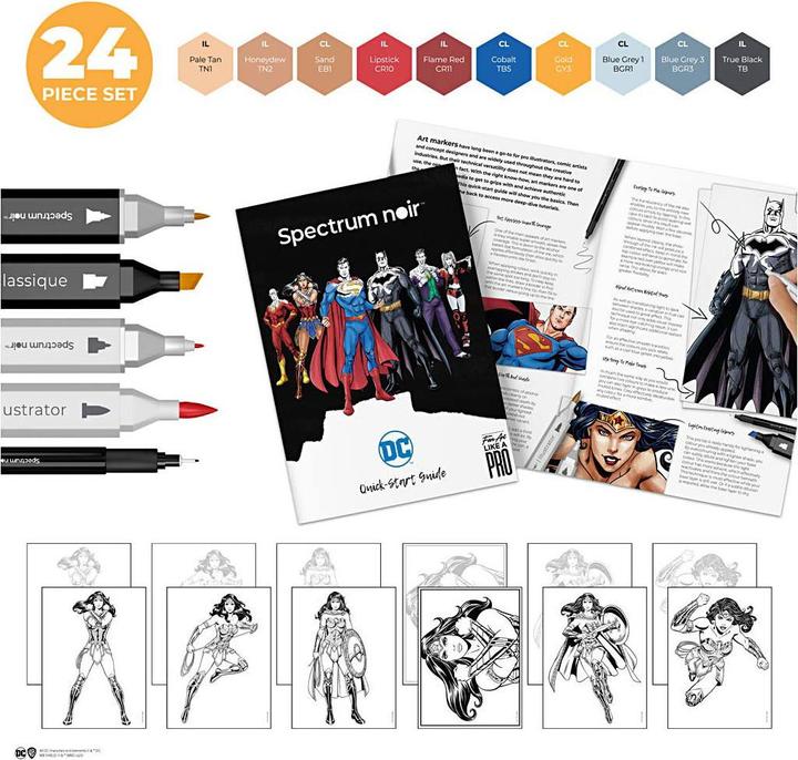 Produktbild Creativ Company Hobby-Set Illustration Comic-Helden Wonder Woman Farbset