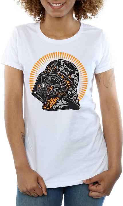 Actual product image Star Wars Womens/Ladies Darth Vader Dia De Los Muertos Cotton T-Shirt (XXL)