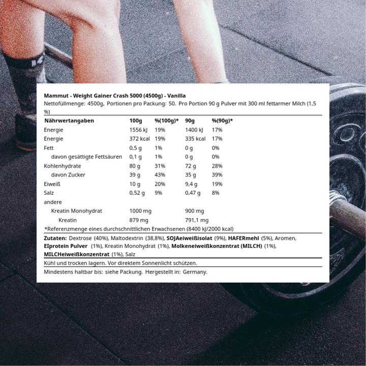 Actual product image Best Body Nutrition Best Body Mammut Weight Gainer Crash 5000, 4500 g can (Vanilla, 1 pcs., 4500 g)