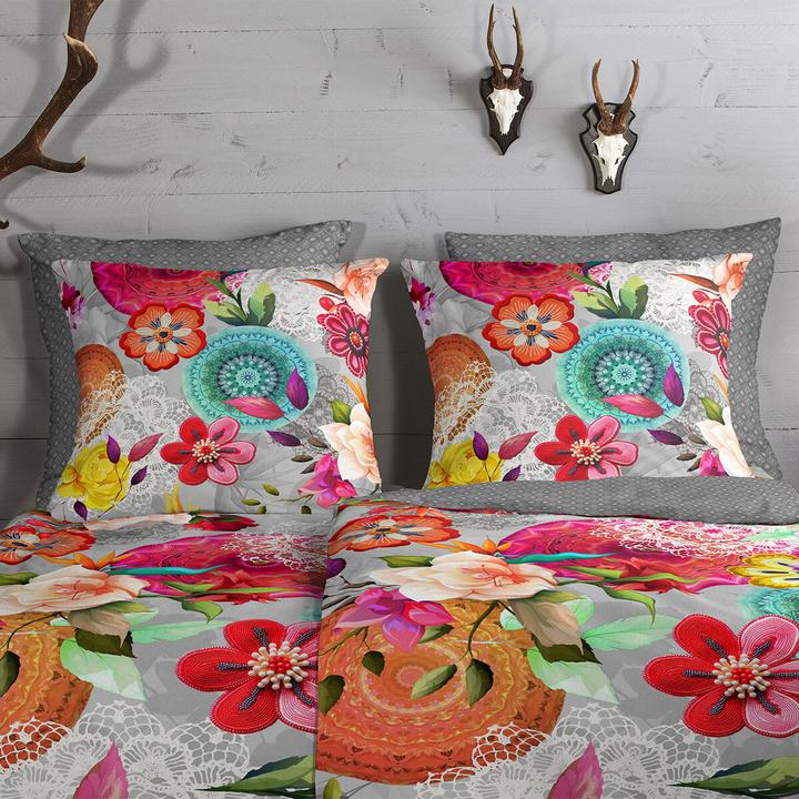 Actual product image HIP Flannel bed linen Isarea multi (Bedding set, 135x200 cm + 80x80 cm)