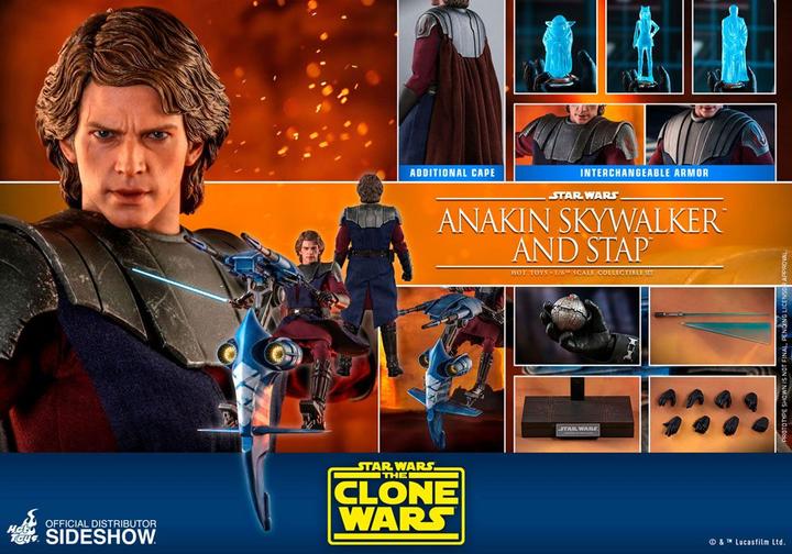Image du produit Hot Toys Star Wars - The Clone Wars "Anakin Skywalker & STAP" 1/6 Scale Figurine
