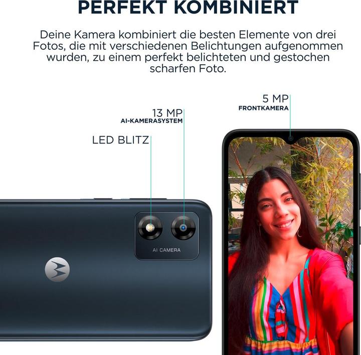 Immagine prodotto Motorola Moto E13 (64 GB, Cosmic Black, 6.50", Doppia SIM, 13 Mpx, 4G)
