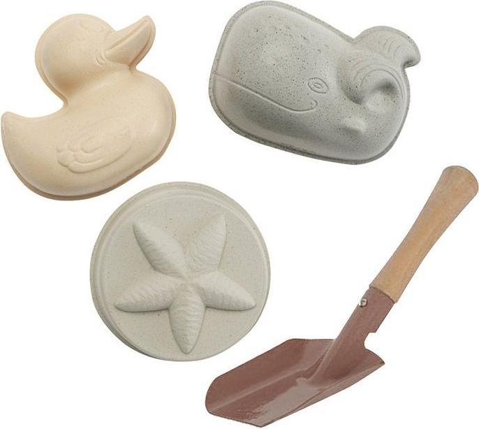 Actual product image Hevea Sand mould set with scoop in natural rubber carrying net