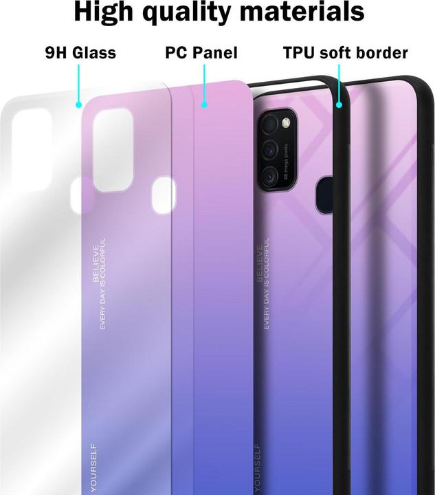 Produktbild Cadorabo TPU 2 Farben Glas Cover (Samsung Galaxy M30s, Samsung Galaxy M21)