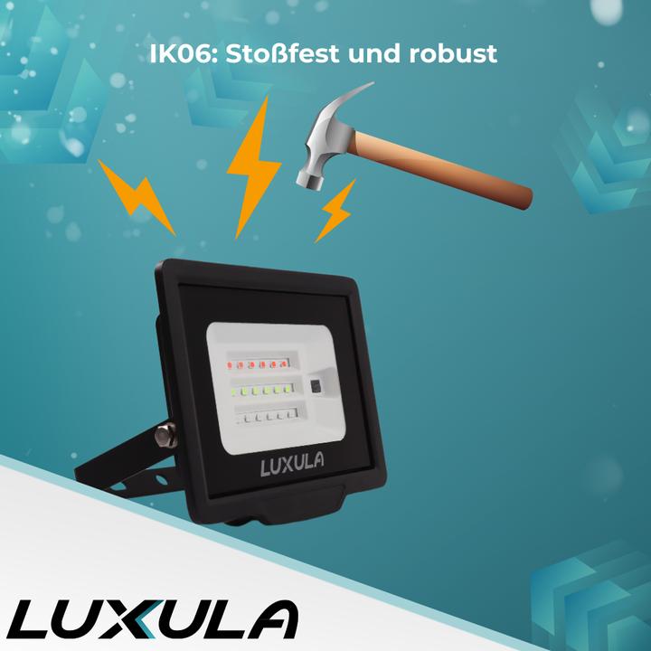 Actual product image Luxula RGB LED floodlight LX400184, 100W, IP65, black, with remote control (IP65)
