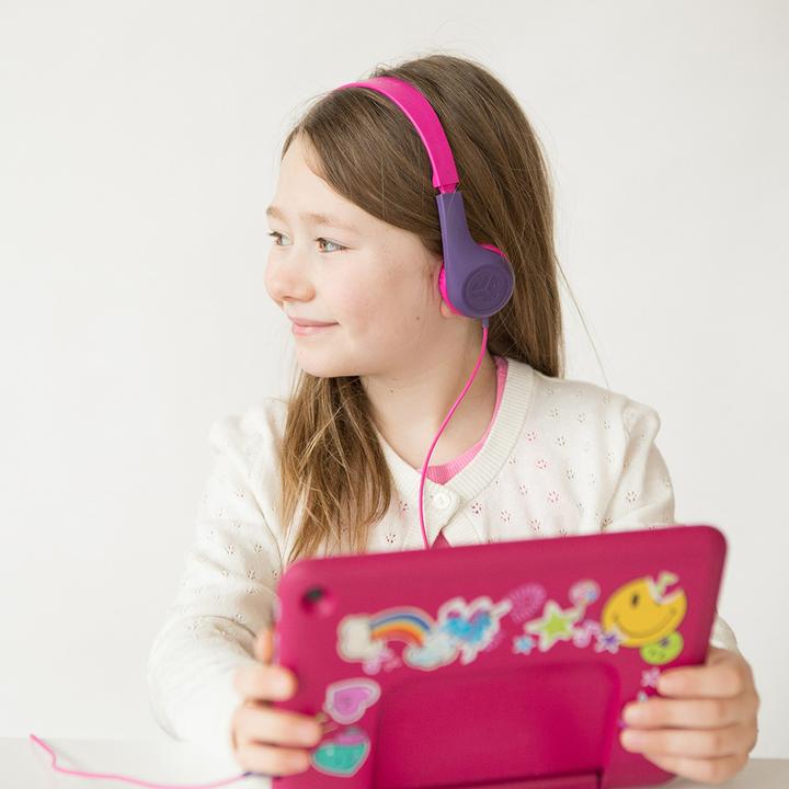 Actual product image JLab Audio JLAB JBuddies Pop Headphones On Ear pink,wired