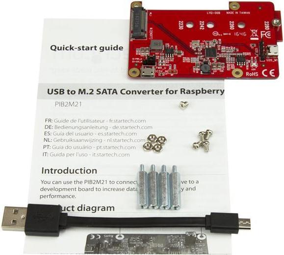 Actual product image StarTech M.2 Sata Raspberry Pi Adapter