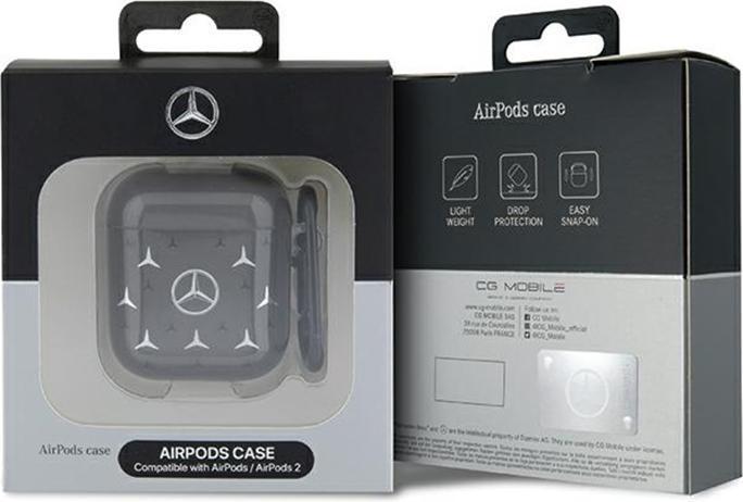 Actual product image Mercedes-Benz Mercedes MEA28DPMGS AirPods 1/2 cover czarny/black Large Star Pattern (Headphone bag)