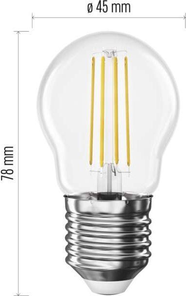 Immagine prodotto Emos Lampada LED a filamento Mini Globe / E27 / 1,8 W (25 W) / 250 lm / Bianco caldo (E27, 1.80 W, 250 lm, 1 x, D)