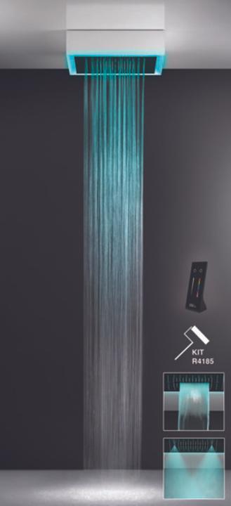 Produktbild Gessi Afilo, Multifunktions Dusch-Einbau-System 500x500 Strahlarten Regen, Schwall, Nebel mit Colour