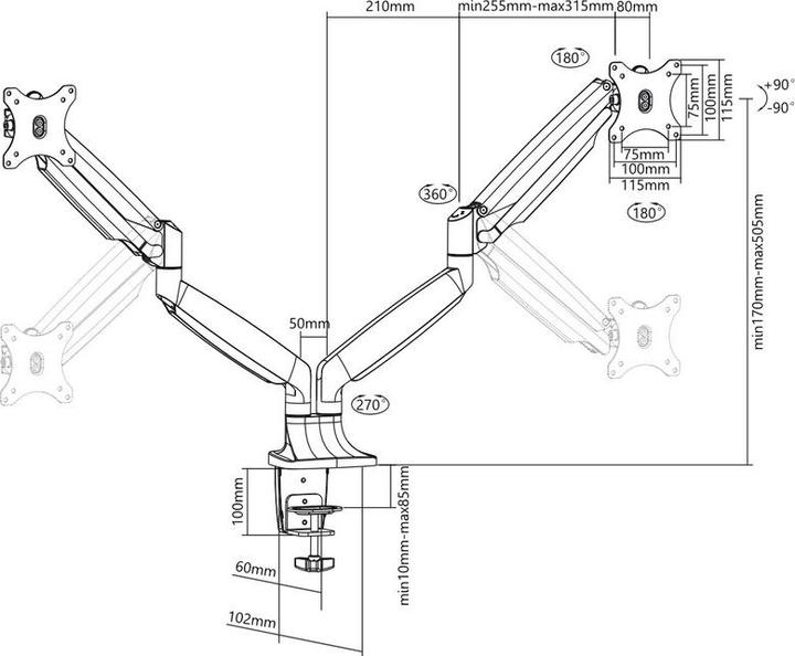 Actual product image Multibrackets M Deskmount (Table, 27")
