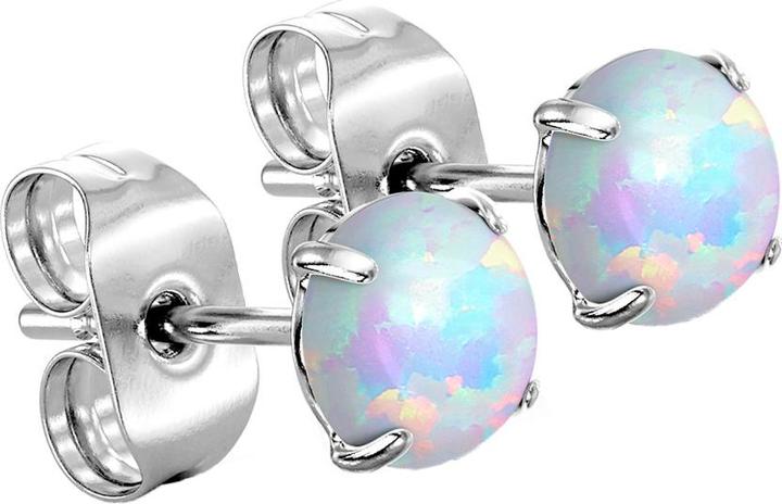 Immagine prodotto Star Piercing Orecchini a perno in argento con opale bianco (Acciaio chirurgico 316L, senza ottone)