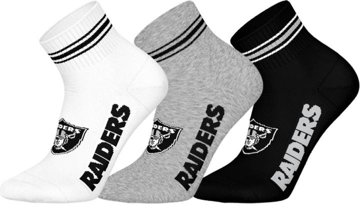 Barefoot Las Vegas Raiders 3pk Quarter Socks 39-42 (39 - 42)