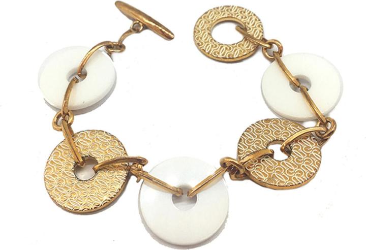 Guess Bracciale da donna CWB10902 Oro Bianco (21 cm) (21 cm, Ceramica, Acciaio)