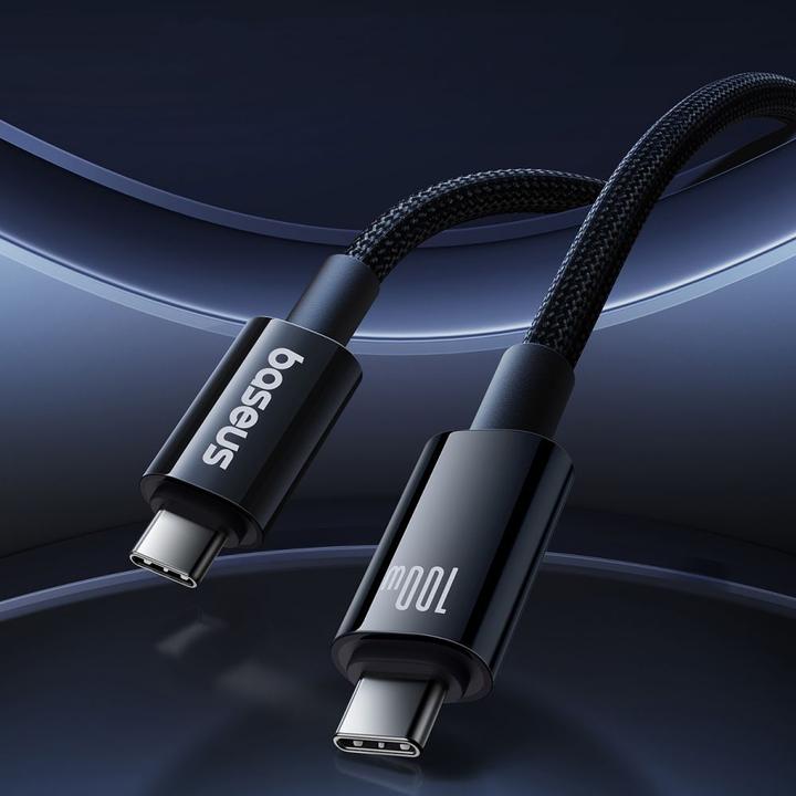 Produktbild Baseus Tungsten Gold USB-C 3.2 / USB-C 3.2 cable 100W 4K 60Hz 1.5m - black (1.50 m, USB 3.2)