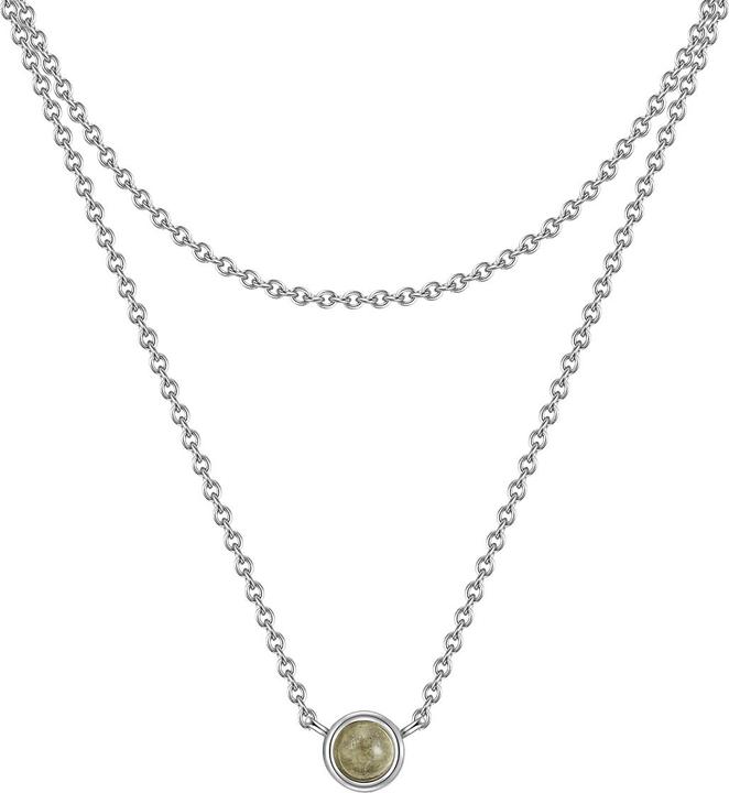 Immagine prodotto Glanzstücke München Catena da donna in argento sterling con labradorite da 42,0/36,0 cm + 5,0 cm di estensione - 29978 (Argento)