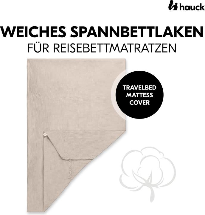 Image du produit Hauck Travel Bed Mattress Cover Beige (60 x 120 cm)