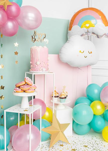 Actual product image Partydeco Golden decoration for "Happy Birthday" cake